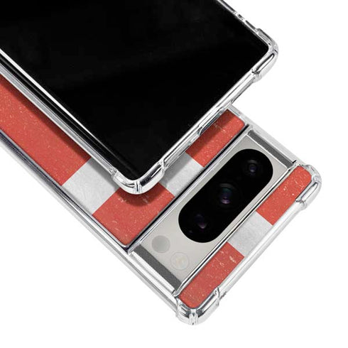 Denmark Flag Distressed Google Pixel 8 Pro Clear Case